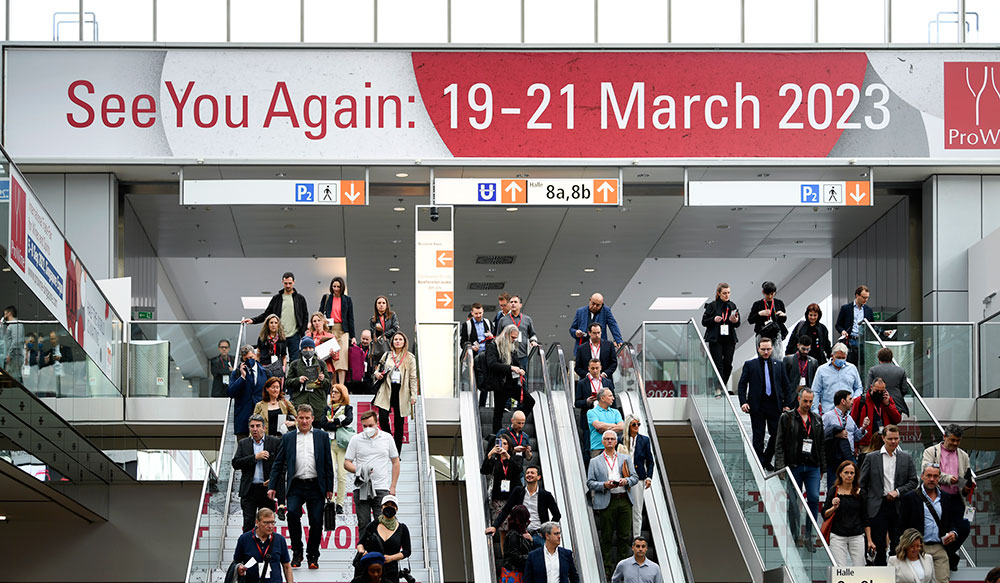 Vinos en la feria ProWein en Düsseldorf