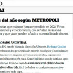 Gratias Comboi entre los 10 vinos del año de METRÓPOLI